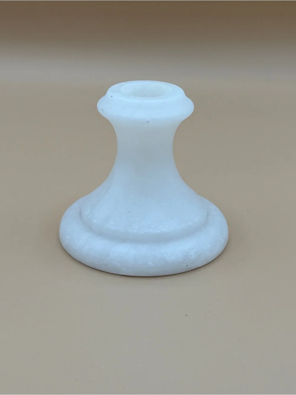 Restoration Hardware White Alabaster Set of Two Taper Candlestick Holders 3”